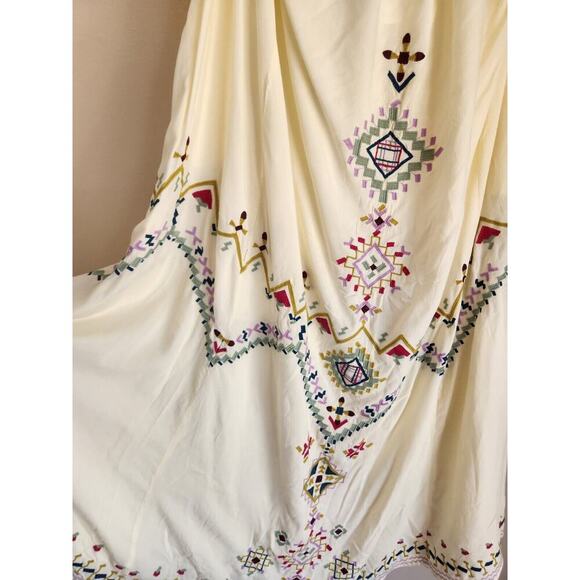NWD By Anthropologie Embroidered Maxi Dress Size S Ivory #9E419 - Picture 4 of 16